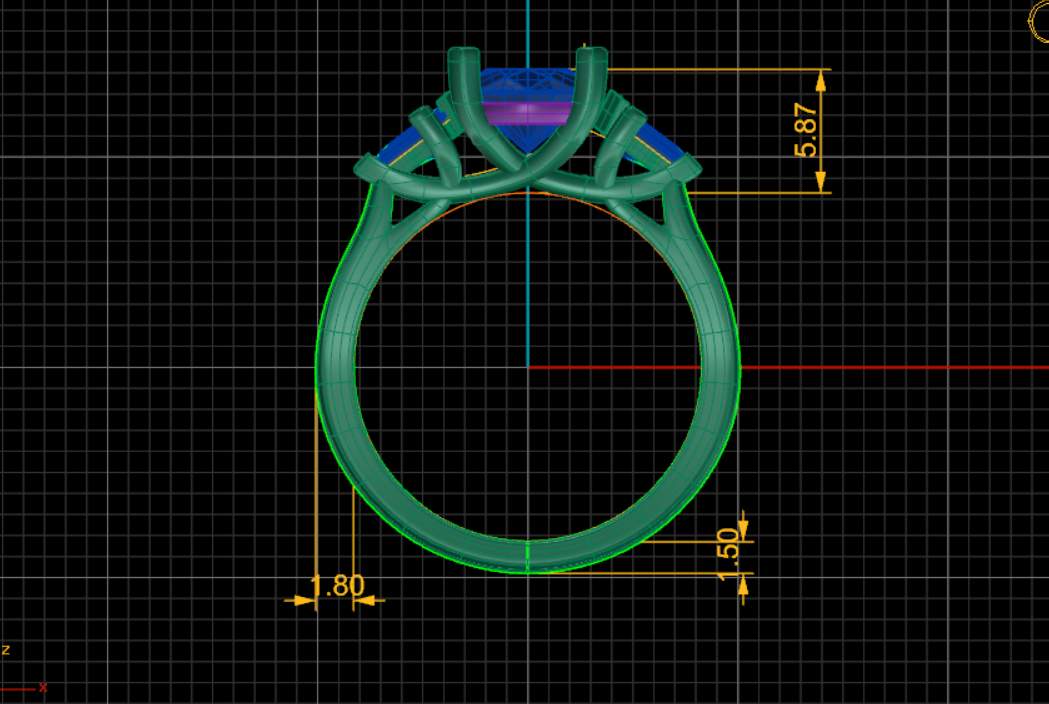 The Alice Ring - Trilogy with Kite Side Stones