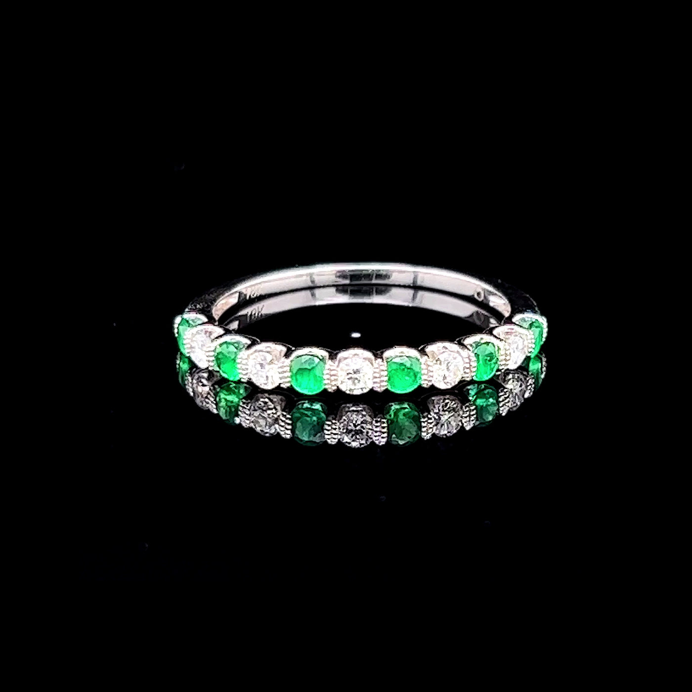 White Gold Emerald & Diamond Eternity Ring