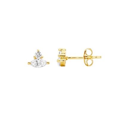ELLANI Yellow Gold Plated Earrings with Cubic Zirconia