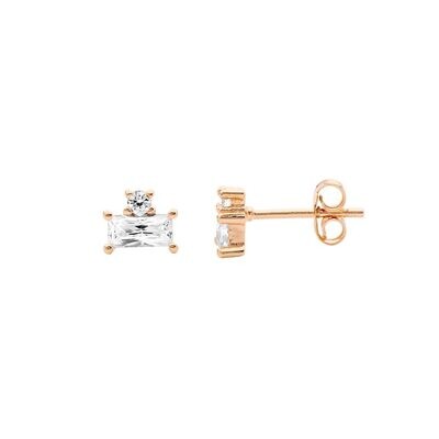 ELLANI Rose Gold Plated Earrings with Cubic Zirconia