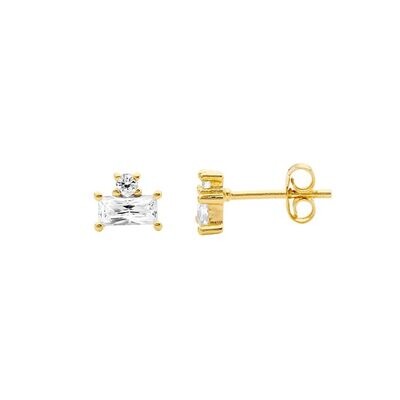 ELLANI Yellow Gold Plated Earrings with Cubic Zirconia