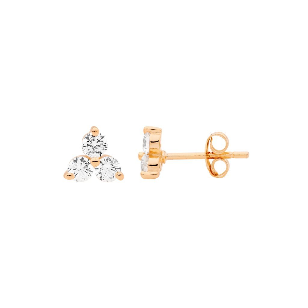 ELLANI Rose Gold Plated Earrings with Cubic Zirconia