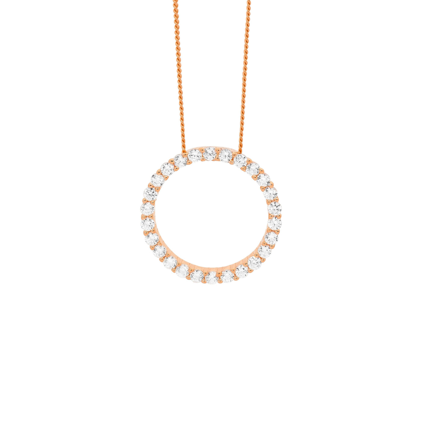 Pink Pave Circle Necklace