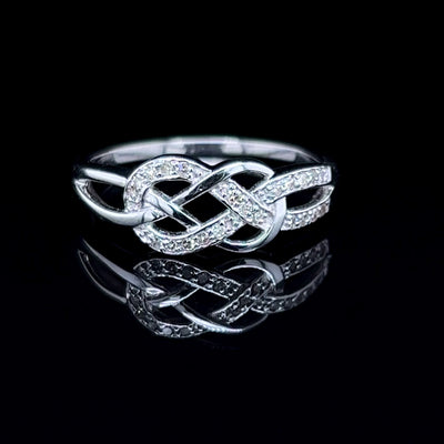 White Gold Double Infinity Diamond Ring