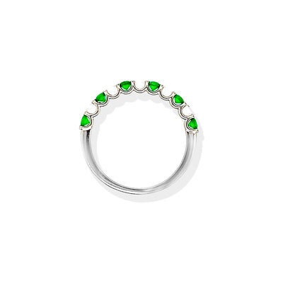 White Gold Emerald & Diamond Eternity Ring