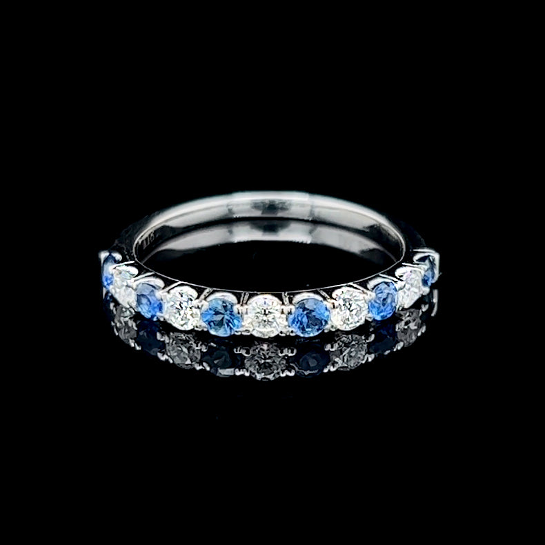 White Gold Sapphire and Diamond Ring