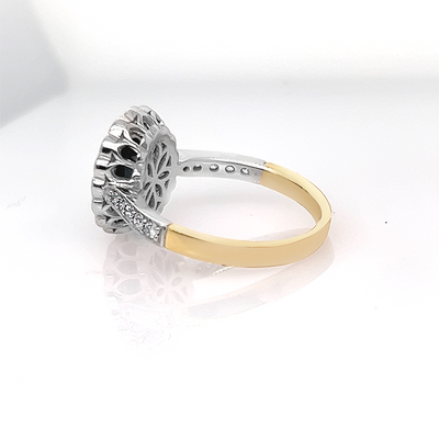 White & Yellow Gold Sapphire & Diamond Ring