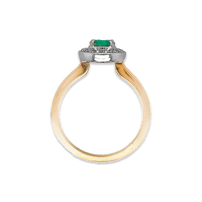 Yellow Gold Emerald & Diamond Ring