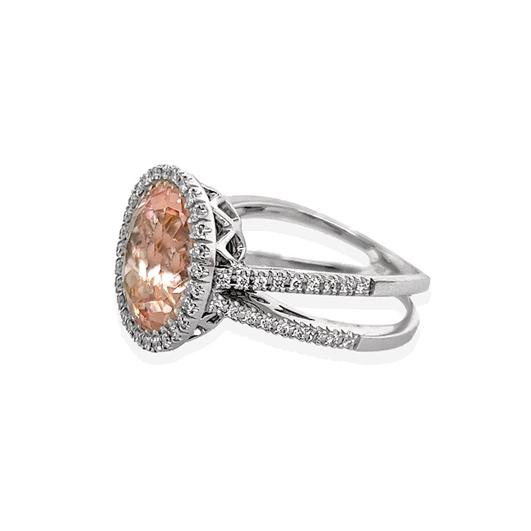 White gold online and morganite ring