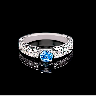 White Gold Sapphire and Diamond ring