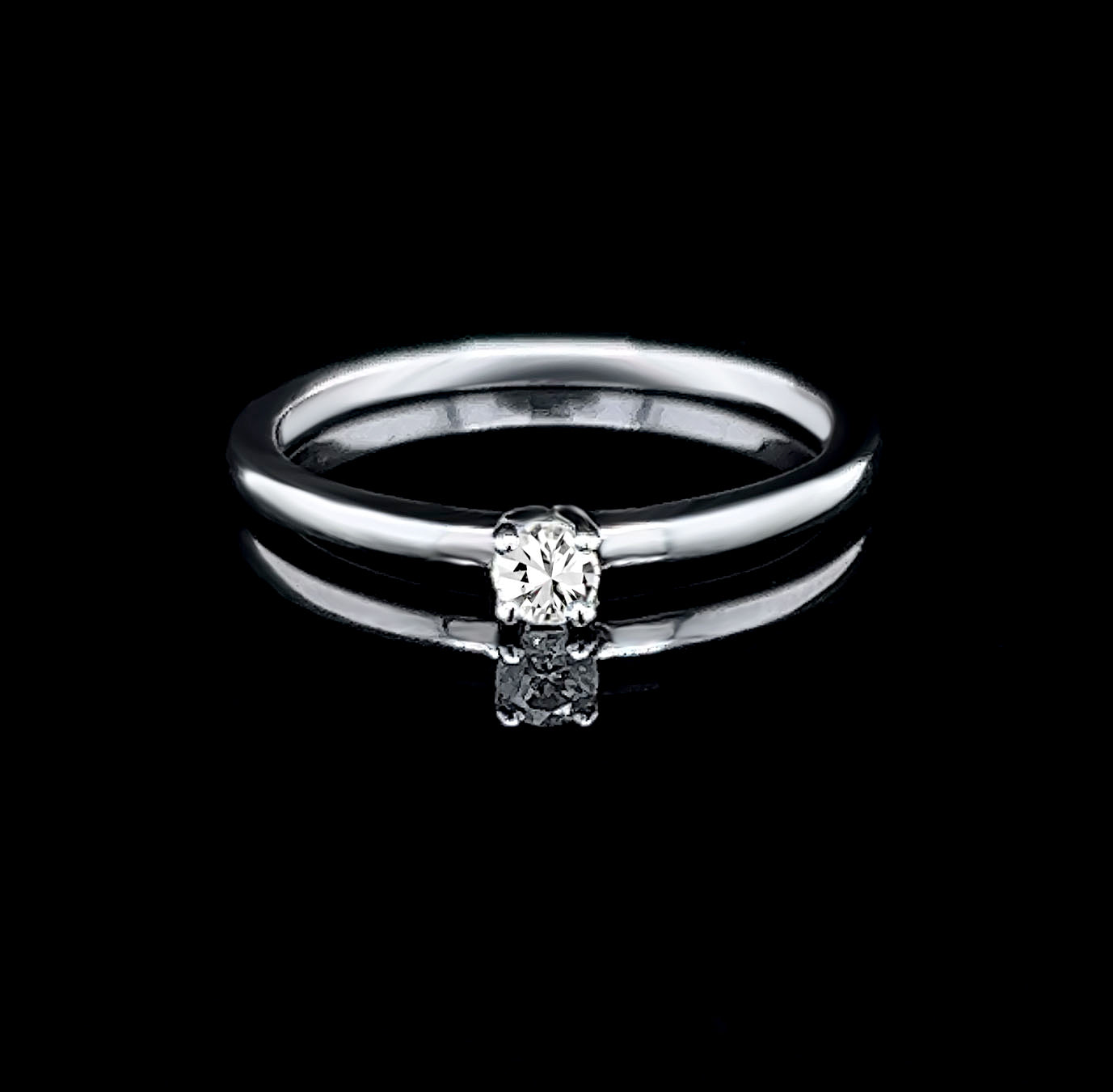 White Gold Solitaire Diamond Engagement Ring